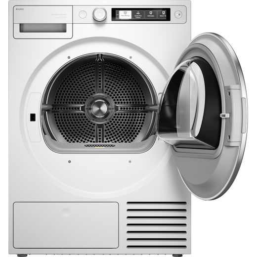 ASKO T509HRW.UK Wifi Connected 9Kg Heat Pump Tumble Dryer - White - Door open