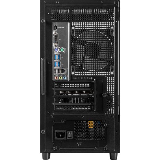 3XS Core 3XS-169056 Micro Tower - NVIDIA® GeForce RTX™ 5060, AMD Ryzen™ 5, SSD - Black - Back shot