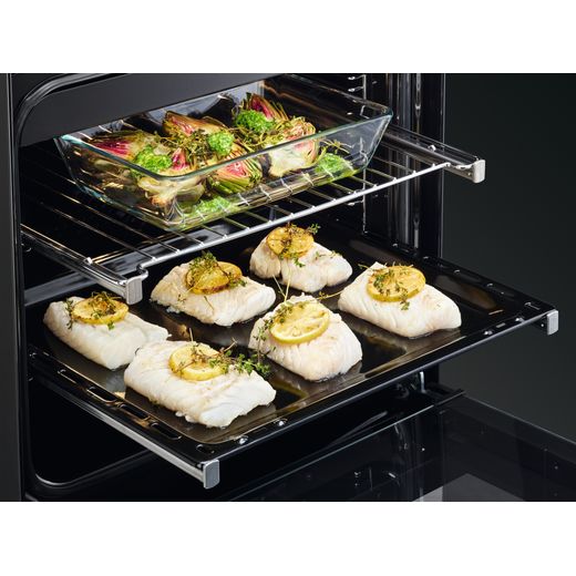 AEG SurroundCook Electric Cooker with - Black - Food cooking in oven shot