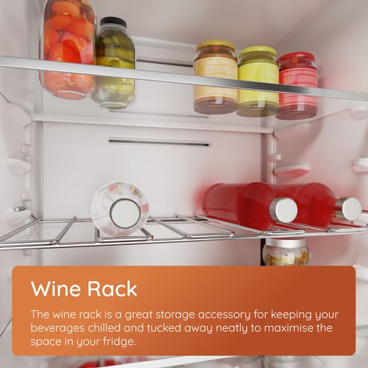 Hotpoint HPKH 1261 W5UK 182cm High 50/50 Frost Free Fridge Freezer - White - Annotation - Wine rack shot