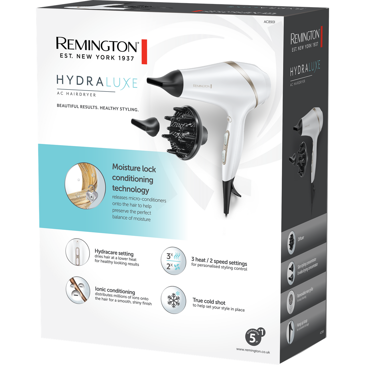 AC8901 | Remington Hair Dryer | 3 Temperatures | ao.com
