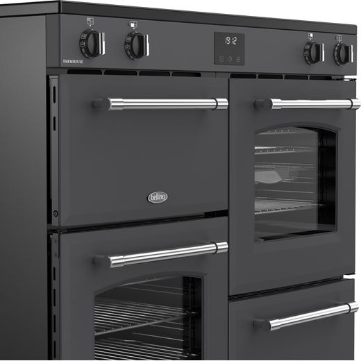 Belling Farmhouse 100Ei 100cm Electric Range Cooker with Induction Hob - Anthracite - Close up shot