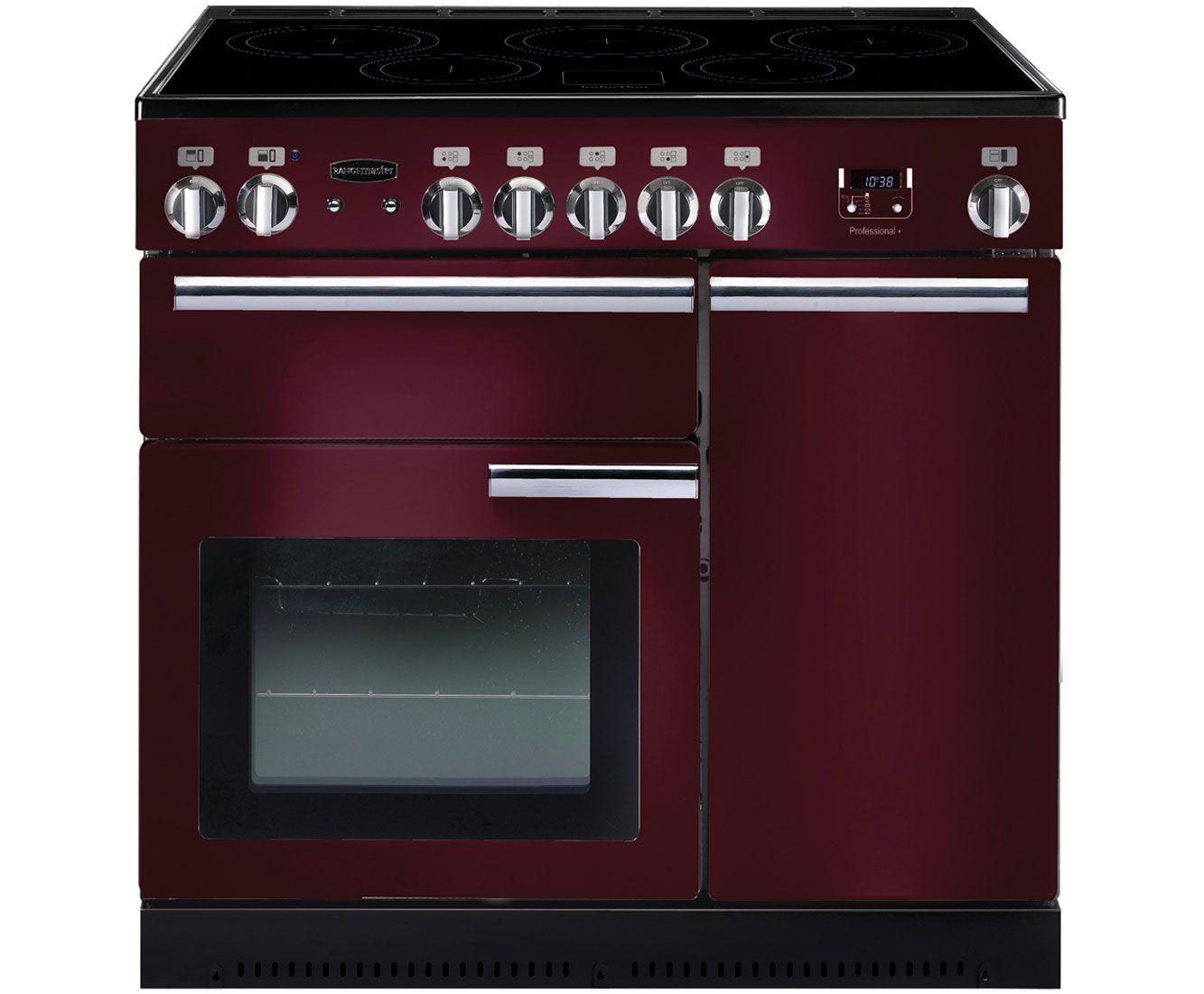 Rangemaster Professional Plus PROP90EICY/C 90cm Electric Range Cooker with Induction Hob - Cranberry - A/A Rated, Red