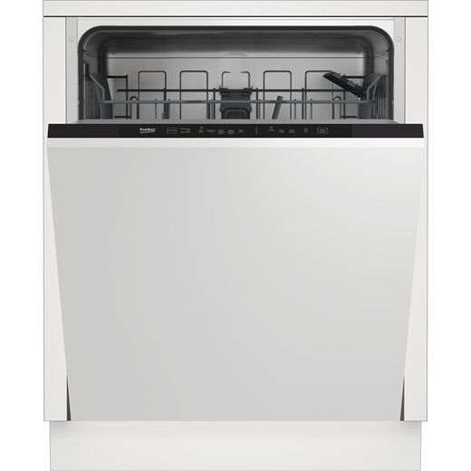 Beko Fully Integrated Standard Dishwasher - Black with Fixed Door Fixing Kit - Front shot with door panel