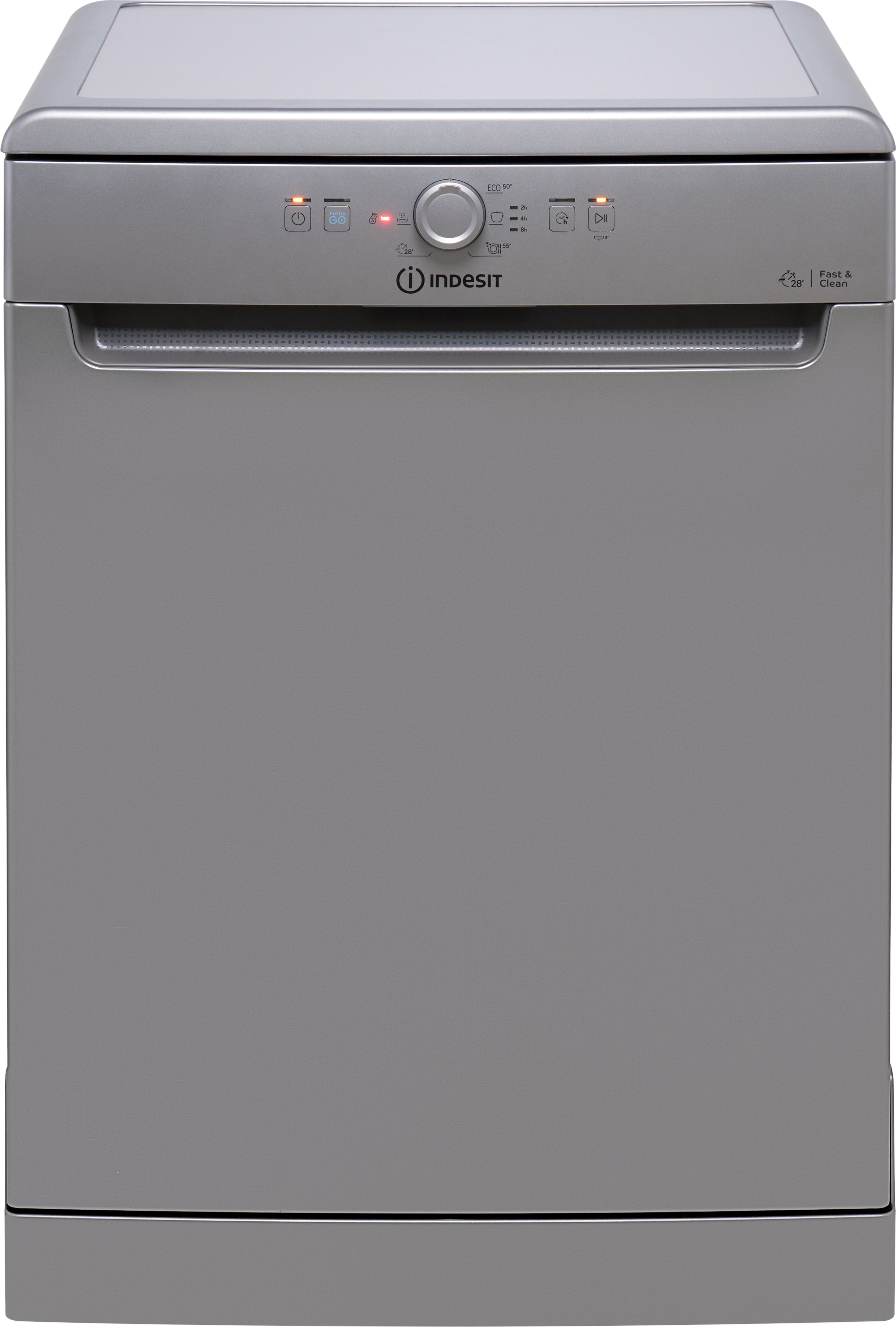Image of Indesit D2FHK26SUK Full Size Dishwasher - Silver - E Rated, Silver
