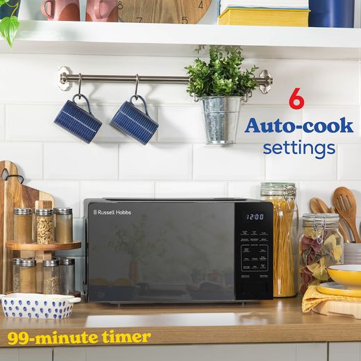 Russell Hobbs RHMT2005B 26cm High, Freestanding Small - Black - Annotation - 6 auto cook setting shot