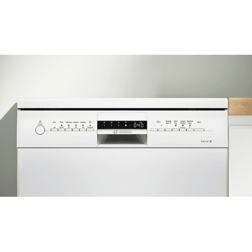 Bosch Series 2 Standard Dishwasher - White - lifestyle - close up of control panel