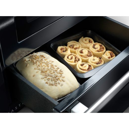 Rangemaster Nexus 110cm Electric Range Cooker with Induction Hob - Charcoal Black - Bread proving in proving drawer shot