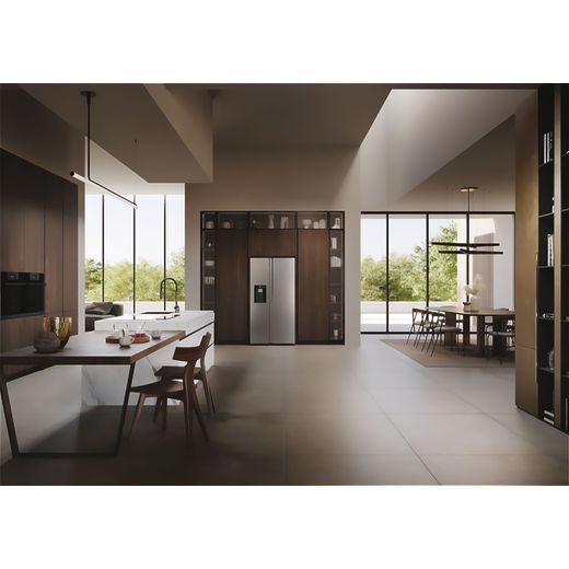 Haier SBS 90 Series 7 American Fridge Freezer - Stainless Steel  - Fridge freezer in kitchen shot