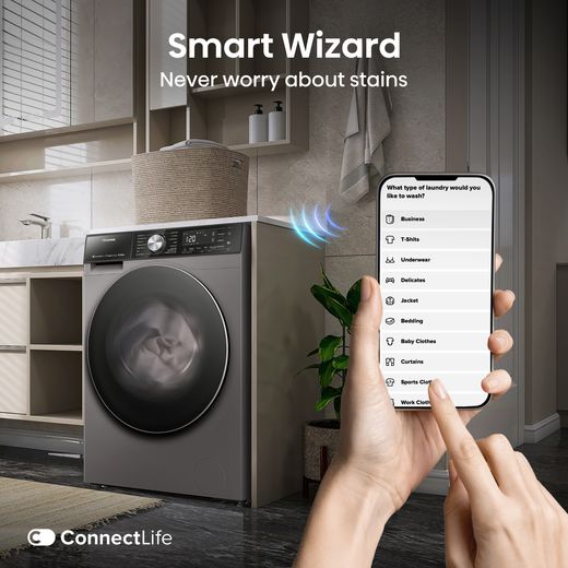 Hisense 10Kg / 6Kg Washer Dryer - Titanium - Annotation - Smart wizard shot