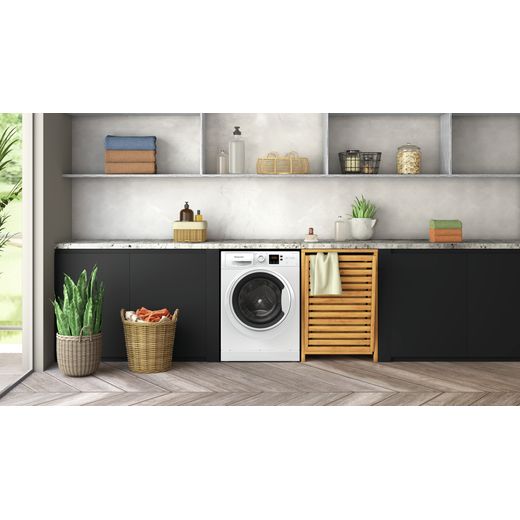 Hotpoint NSWA 946 WW UK 9kg Washing Machine with 1400 rpm - White - Washing machine in laundry room