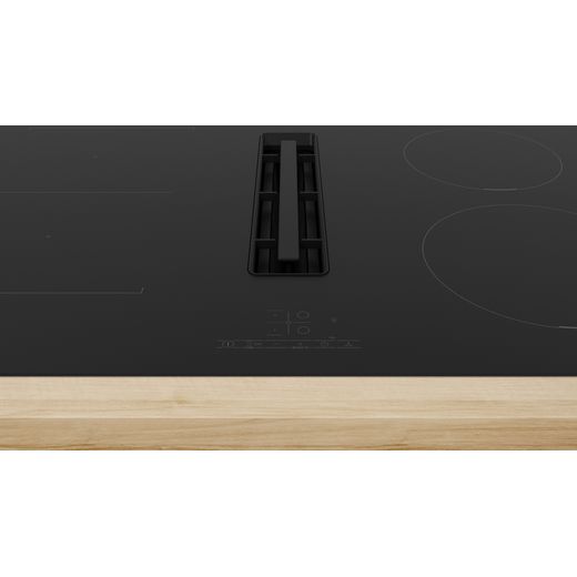 Bosch PVS811B16E 80cm Venting Induction Hob - Black - Close up control panel shot
