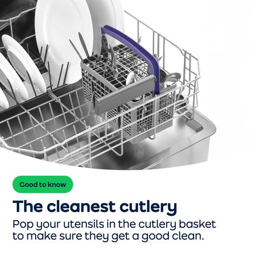 Beko Integrated Standard Dishwasher - Black - AO Annotation - Cutlery_Basket