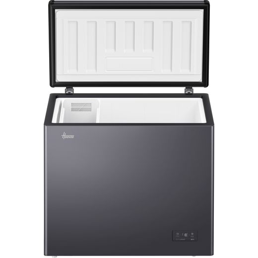 Hoover Chest Freezer - Dark Inox - Front with the lid open shot