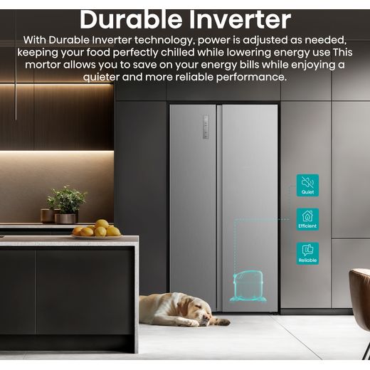 Hisense American Fridge Freezer - Stainless Steel - Annotation - Durable inverter