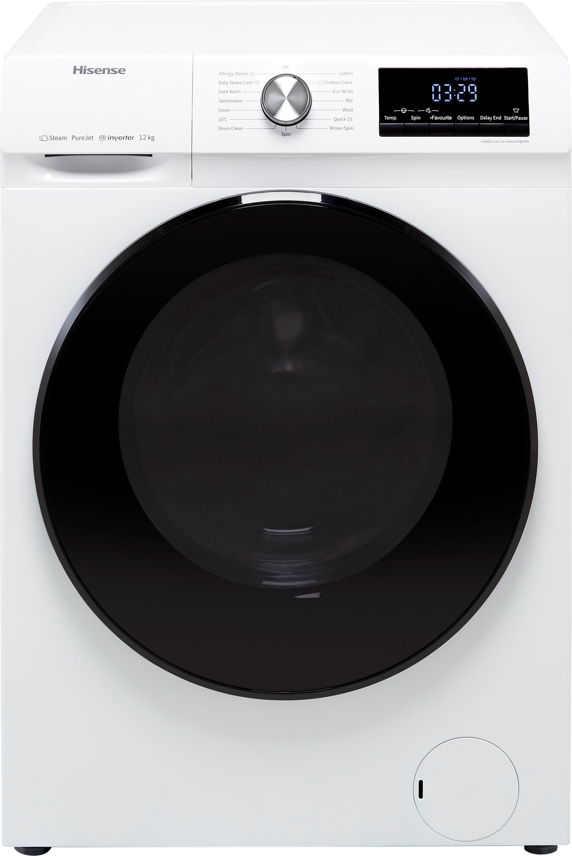 Hisense 3 Series WFQA1214EVJM 12kg Washing Machine with 1400 rpm - White - A Rated, White