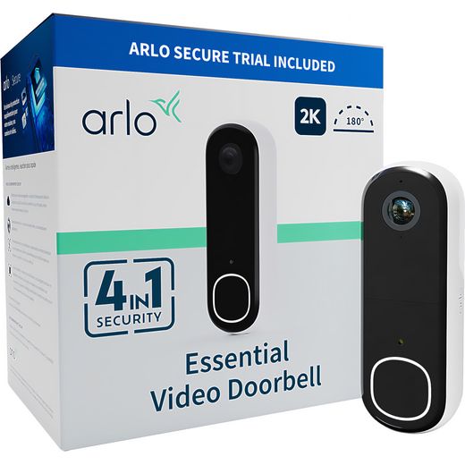 Arlo Essential2 2k Video Doorbell - Camera and box shot