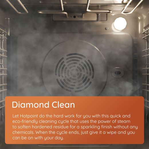 Hotpoint Class 2 HO 455H B UK Built In Electric Single Oven - Black - AO Annotation - Diamond_Clean