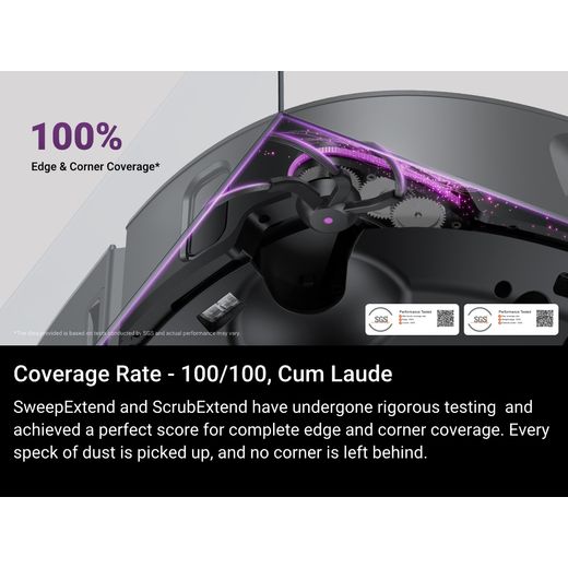 Eureka J15 Max Robotic Vacuum Cleaner - Black - Annotation - Coverage rate shot