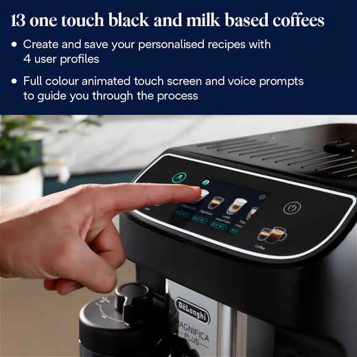 De'Longhi Magnifica Plus ECAM320.60.B Bean to Cup Coffee Machine - Black - Annotation - 13 one touch black and milk based coffees