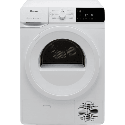 Hisense DHGE901 9Kg Heat Pump Tumble Dryer - White - A++ Rated