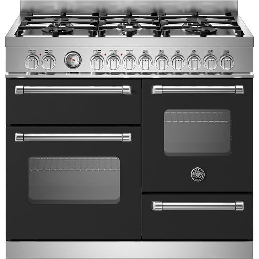 Bertazonni, range cooker | matt black | MAS106L3ENEC_BK | ao.com