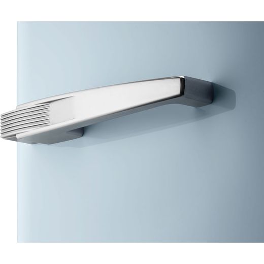 Smeg Right Hand Hinge FAB28RPB6UK 153cm High Small Fridge with Ice Box - Pastel Blue - Close up handle shot