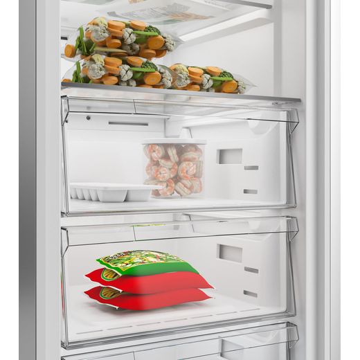 Hotpoint HPMFF 6312 XBR4UK 186cm Upright Freezer - Inox - right close up perspective shot 