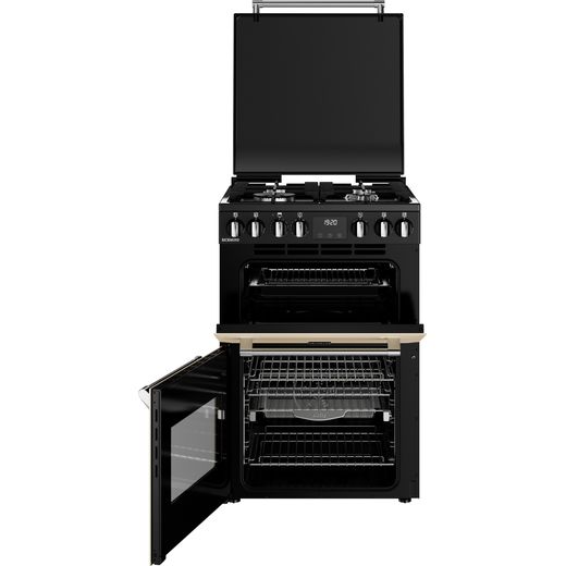 Stoves Richmond Deluxe Freestanding Dual Fuel Cooker - Matte Cream - Doors open