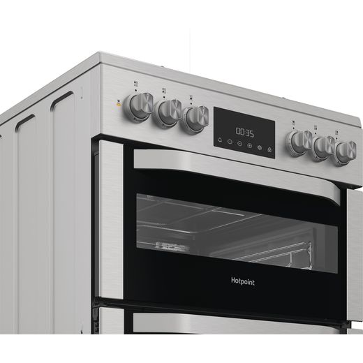 Hotpoint HDD6GDC2WX Dual Fuel Cooker Stainless Steel - Control panel