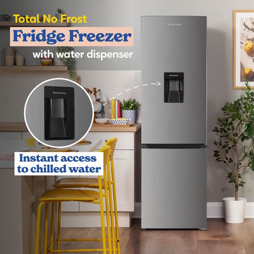 Russell Hobbs RH181TNF552E1SSWD 181cm 60/40 Frost Free Fridge Freezer - Stainless Steel - annotation - instant chilled water shot