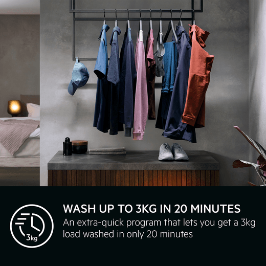 AEG 9000 Series LFSR95146WS 10kg Washing Machine with 1351 rpm - White - Annotation - Extra quick
