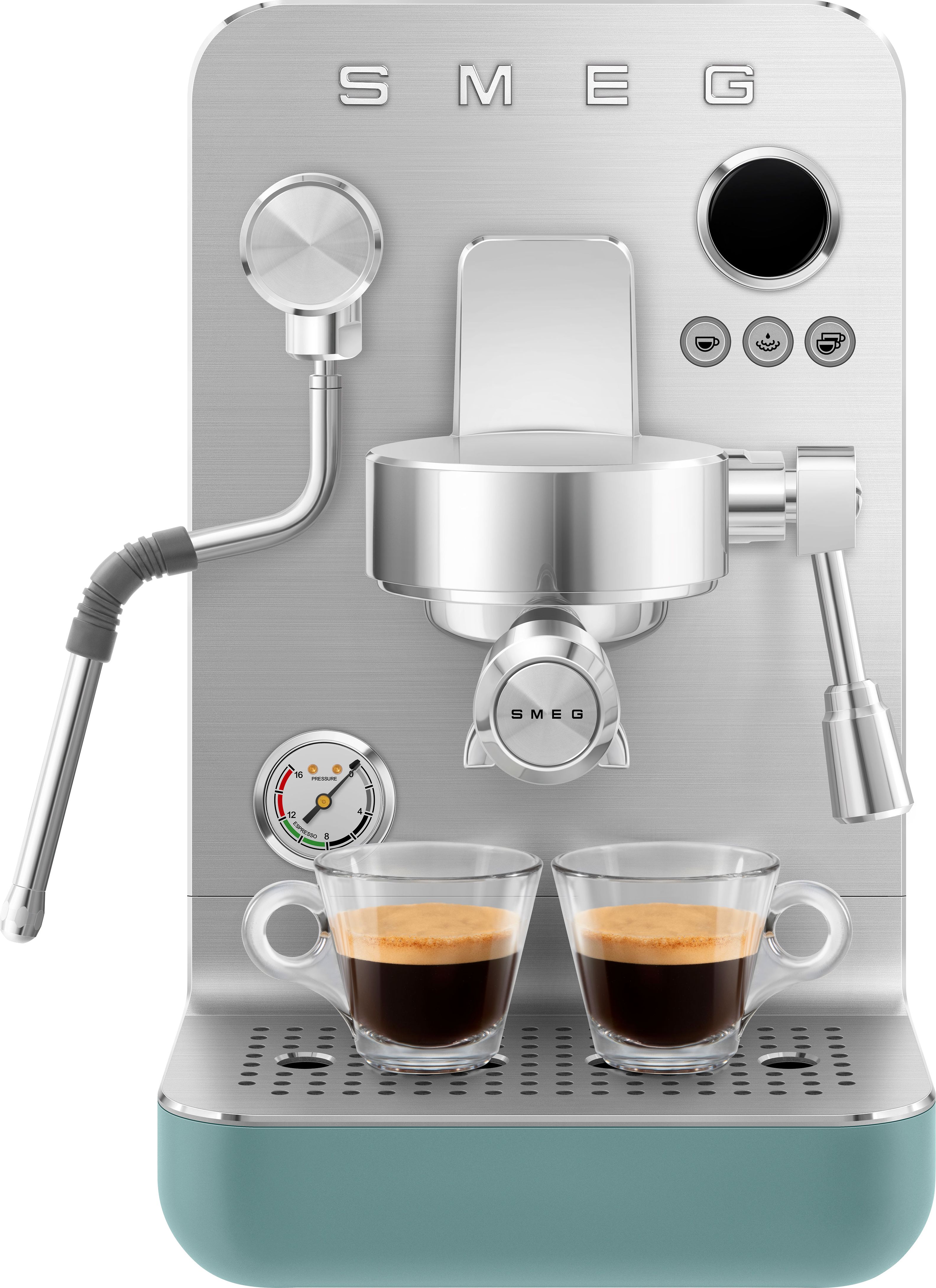 Smeg Mini Pro Espresso Machine - Ground Coffee - 15 Bar - Emerald Green - EMC02EGMUK