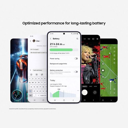 Samsung Galaxy S24 128 GB Smartphone in Onyx Black - Annotation - Battery life shot
