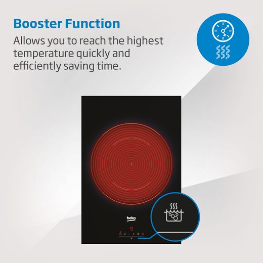 Beko HII64201MT 58cm Induction Hob - Black - Annotation - Booster function