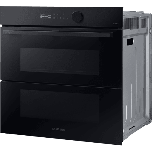 Samsung Series 5 Dual Cook Flex™ Electric Single Oven - Black Glass - Left perspective