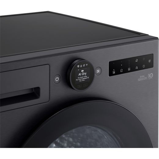 LG VX70 Series AI Dry RHX7010TBB Wifi Connected 10Kg Heat Pump Tumble Dryer - Black - Control panel
