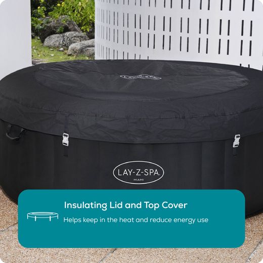 Lay-Z-Spa Miami AirJet™ BW60001GB Hot Water Dispenser - Black - Annotation - Cover shot