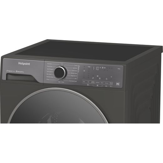 Hotpoint HP 124GA CARE UK Washing Machine with 1400 rpm - Grey - Left close up shot