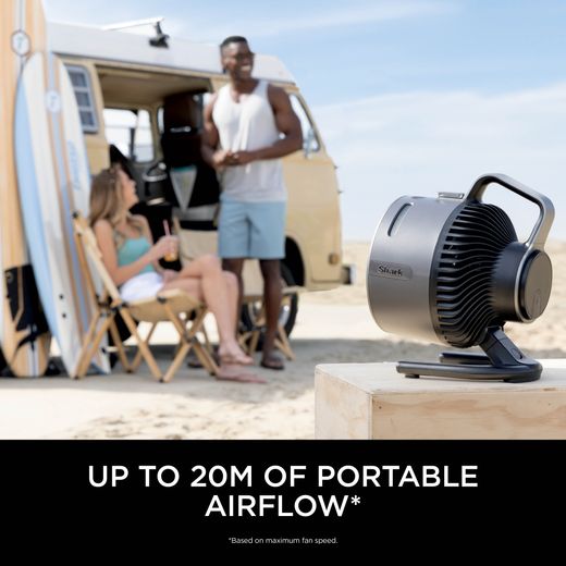 Shark FA050UK Fan Grey - Annotation - Portable airflow shot