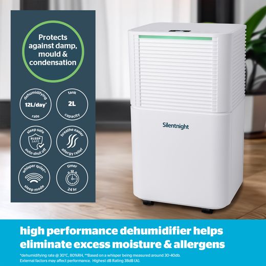 Silent Night AIRMAX 1200 Dehumidifier - White - Annotation - Clean air shot