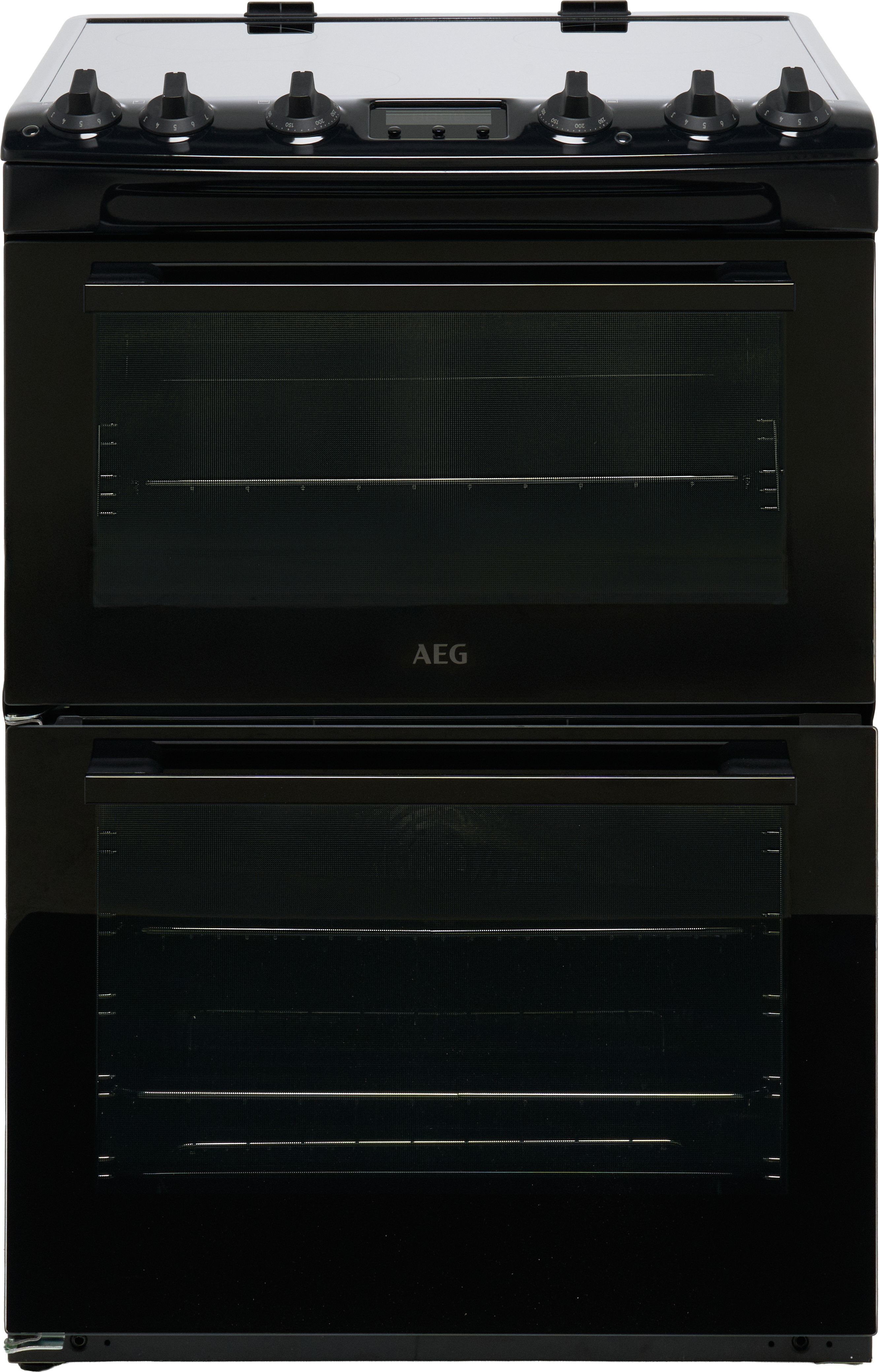 Image of AEG 5000 SurroundCook CCX6540ACB 60cm Wide Double Oven Electric Cooker with Ceramic Hob - Black - A Rated, Black