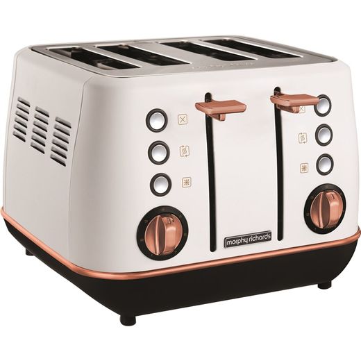 Morphy Richards Evoke Special Edition 240115 4 Slice Toaster - White / Rose Gold