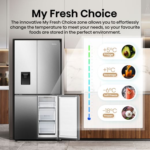Hisense American Fridge Freezer - Stainless Steel  - Annotation - My fresh choice shot