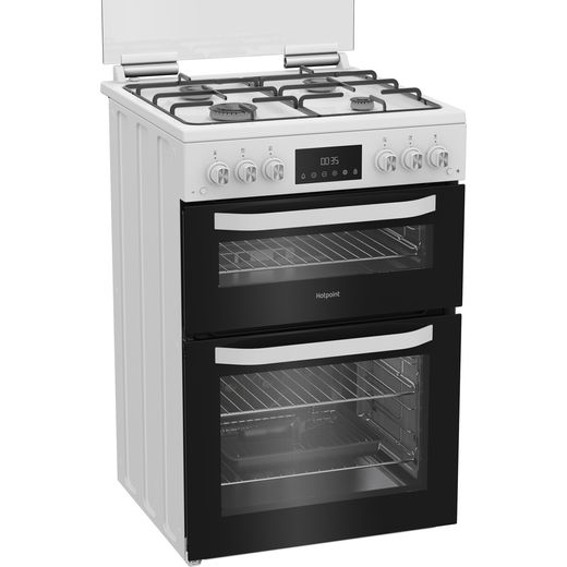 Hotpoint HDG6GDCW Gas Cooker White - Right perpsective shot