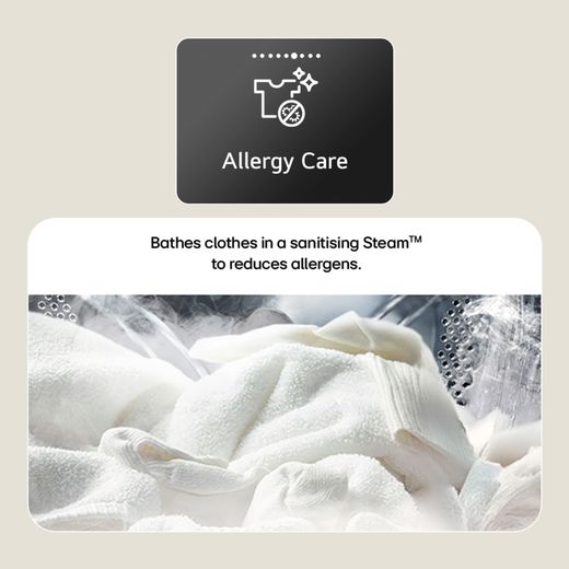 LG Series 4 Pro AI Direct Drive™ FWY706GBTN1 10Kg / 6Kg Washer Dryer with 1400 rpm - Slate Grey - Annotation - Allergy care