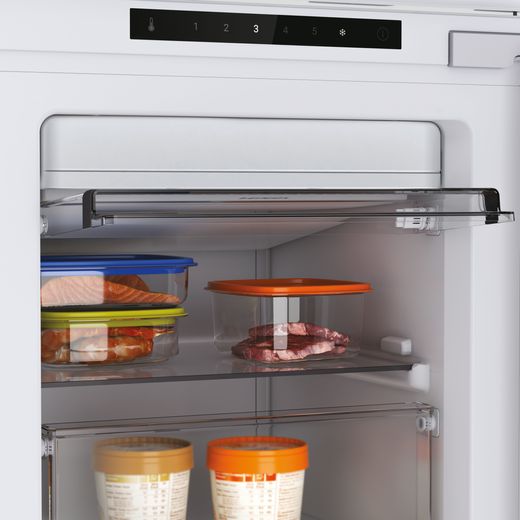 Haier Integrated Frost Free Upright Freezer  - Close up inside drawer shot