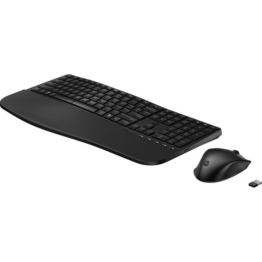 HP 680 Comfort Keyboard and Mouse Combo Wireless Keyboard - Black - Left perspective