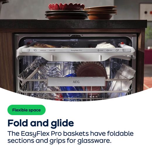AEG 9000 Series Integrated Standard Dishwasher - White - AO Annotation - Easy-Flex