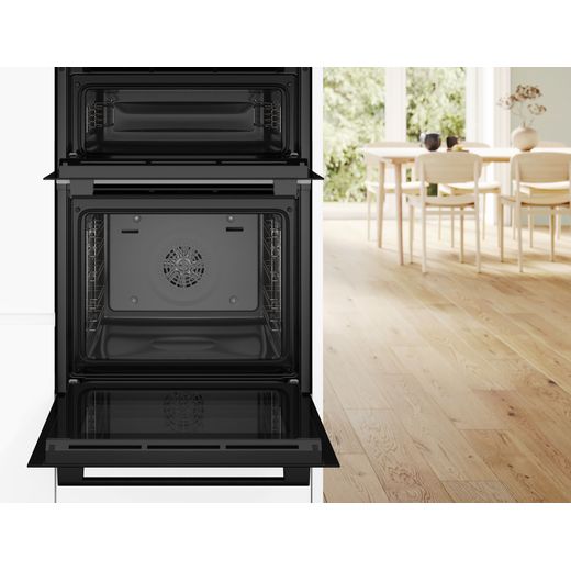 Bosch MBA533BB3B Electric Double Oven Black - Front oven shot